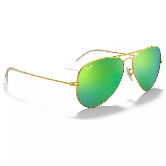 Ray-Ban Sunglasses, RB3025 AVIATOR MIRROR
Color:Gold Matte, Green Mirror - Picture 7 of 7